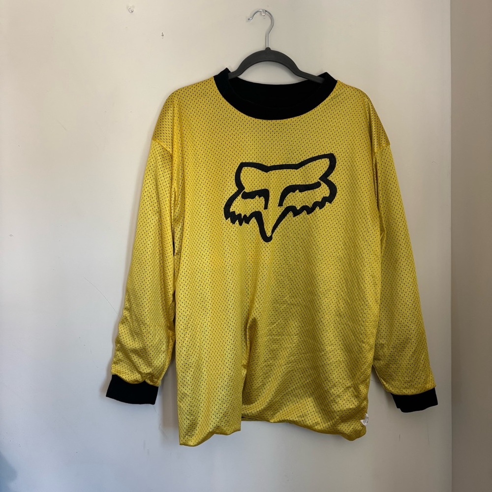 Vintage Fox Racing Reversible CrewNeck Big Logo Size L Racing Sweater